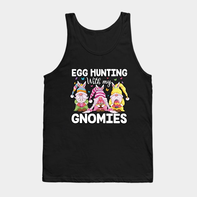 Happy Easter gnomes with Bunny ears Egg Hunting Easter Gnome Tank Top by UNXart